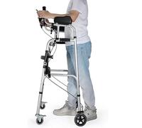 Andador Vertical Con Ruedas Andador Vertical Plegable Con Reposabrazos, Ruedas, Placa De Asiento, Andador Regulable En Altura Andador Móvil Rodante Para Ancianos Rehabilitación De Pie