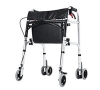Andador vertical con soporte de aluminio ligero con freno de mano y ruedas extraíbles Ayuda de movilidad para caminar ajustable en altura para personas mayores