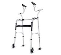 Andador vertical de altura ajustable, marco auxiliar de rehabilitación, ayuda de movilidad plegable, andador de postura vertical, andador de ancianos con ruedas y asiento estrella de luz