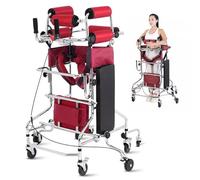 Andador Vertical de Ocho Ruedas con Asiento y Ruedas Laterales Extraíbles, Altura y Anchura Ajustables Ayuda para La Rehabilitación de La Hemiplejia en Adultos Mayores, Hogares