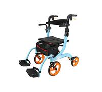 Andador vertical para elevación de pacientes, movilidad liviana con diseño de freno doble, respaldo ajustable en altura y dirección, para personas discapacitadas (color: dorado) (azul)