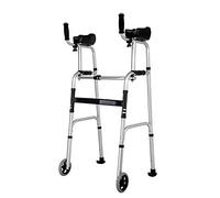 Andador vertical para personas mayores altas, con reposabrazos y ruedas, andador plegable de altura ajustable para discapacitados con movilidad limitada (estilo: sin asiento) Hola
