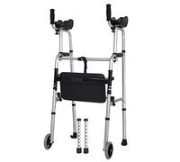 Andador vertical para personas mayores altas, con reposabrazos y ruedas, andador plegable de altura ajustable para discapacitados con movilidad limitada (estilo: sin asiento) Hola
