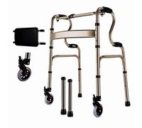 Andador vertical para personas pequeñas con muleta de altura ajustable, patinete plegable de ayuda médica para personas mayores y ancianos, extra ancho de 60 cm, andador alto para hombre.