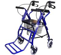 Andador vertical plegable, carrito para personas mayores, se puede empujar y sentar, carrito de compras, liviano, plegable, doméstico, con ruedas y asientos (con pedales y reposabrazos)