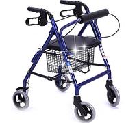 Andador vertical plegable, carrito para personas mayores, se puede empujar y sentar, carrito de compras, liviano, plegable, doméstico, con ruedas y asientos (estilo clásico)