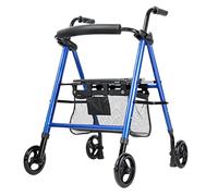 Andador vertical plegable de 4 ruedas para personas mayores con asiento y respaldo Ligero Stand Up Rollin Ayuda para la movilidad Soporta hasta 330 lb