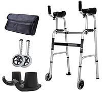 Andador vertical plegable para ancianos para apoyo, andador ligero con ruedas para personas discapacitadas con muletas de cuatro pies