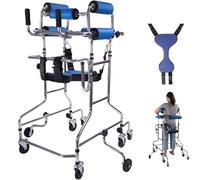 Andador vertical portátil, Andador con ruedas ajustable de 8 ruedas for personas mayores, adultos y personas con discapacidad, color azul(Women's)