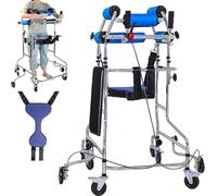 Andador vertical portátil, Andador de 8 ruedas for adultos mayores con asiento de rehabilitación for hemiplejia, frenos, altura del usuario de 58 a 71 pulgadas(Women's)