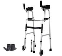 Andador vertical resistente para adultos altos con reposabrazos, capacidad de carga de 180 kg, plegable y de pie para personas mayores, personas mayores, personas con discapacidad (Walker+2 Wheels)