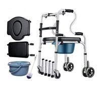 Andadores. Andador Ayuda for caminar, altura ajustable Aleación de aluminio 4 ruedas con freno Asiento extraíble Ancianos discapacitados Anhelan