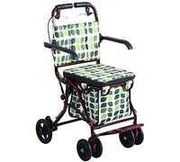 Andadores. Andador Estándar con 4 Ruedas for Caminar, Ayuda for Caminar con Movilidad Plegable, Asiento Ajustable en Altura Anhelo