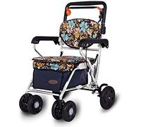 Andadores. Andador estándar de 4 ruedas for caminar, ayuda for caminar con movilidad plegable, asiento ajustable en altura for personas mayores que anhelan