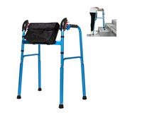 Andadores, Andador estándar para subir escaleras para adultos, Andador de aluminio plegable para subir escaleras, 15 marchas, altura ajustable, ligero, multifuncional, ayuda para caminar, movilidad,