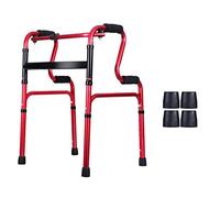 Andadores. Andadores plegables, altura ajustable con asiento, ayuda for caminar de aleación de aluminio, pies antideslizantes for personas mayores discapacitadas que anhelan(Red)