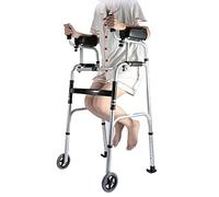 Andadores con ruedas Andadores altos para personas mayores Andadores verticales con asiento y soporte para antebrazo, ayuda para caminar con ruedas plegable ligera de aluminio, para interior