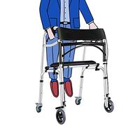 Andadores con ruedas de 6 pies de alto con freno y asiento, plegable vertical ajustable para adultos, discapacitados, ancianos, personas de movilidad, ligeras y plegables (Walker wit powerfully