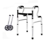 Andadores con ruedas para personas mayores con 2 ruedas, asistente de paso portátil plegable, andador vertical de altura ajustable para personas mayores discapacitadas (tamaño: sin asiento) Hola