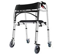 Andadores con Ruedas para Personas Mayores con Asiento y Frenos y Ruedas Plegables, Ayuda para Caminar móvil Ligera para Personas Altas/Adultos/discapacitados, Carga 398 Libras (Color : 4 Wheels)