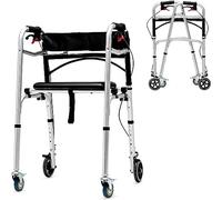 Andadores con ruedas plegables, andador, plegable asiento y, altura ajustable frenos, vertical for personas mayores