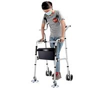 Andadores con ruedas verticales ligeros para personas mayores con asiento y soporte axilar, ayuda para caminar de aluminio plegable para personas altas/adultos, altura ajustable (Size : 2 wheels)