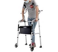 Andadores con ruedas verticales para personas mayores con asiento y soporte axilar, andador con ruedas portátil plegable/ayuda para caminar para personas grandes o discapacitadas (tamaño: 4 ruedas) H