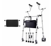 Andadores de pie para personas mayores altas con reposabrazos axilar - Ligero para ancianos y adultos - Ayudas para caminar ajustables para movilidad limitada discapacitada (Size : Walker+4 Wheels)