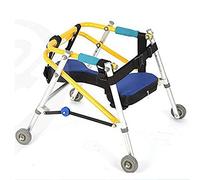Andadores estándar Andador para parálisis cerebral, ayudas para la rehabilitación de las extremidades inferiores del niño Soporte de entrenamiento Andador direccional de cuatro ruedas Marco deslizant