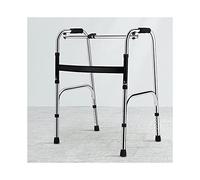 Andadores estándar Ayuda para andador plegable de 2 botones para personas mayores Andador de pie de acero inoxidable Estructura liviana Entrenamiento de rehabilitación ajustable en altura