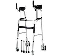 Andadores estándar con 4 ruedas Andador plegable para personas mayores Ayudas para caminar para personas mayores Soportes livianos Hasta el doble de comodidad