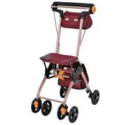 Andadores for Ancianos Andador de Cuatro Ruedas Andador, Andador Rodante de Postura Vertical, Andador de Aluminio Liviano, Andador for Ancianos,Pequeña Sorpresa Roja