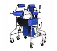 Andadores for niños con discapacidad, parálisis cerebral, andador for niños con discapacidad, 6 ruedas, antivuelco, plegable, con cinturón, asiento ajustable en altura y ancho.