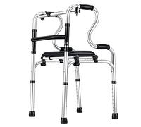 Andadores Ligeros para Personas Mayores/Discapacitados con Asiento, Ayuda para Caminar/Asiento de Ducha de Aluminio portátil Plegable, Pasamanos de Toliet de Altura Ajustable Antideslizante (Color :