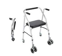 Andadores ligeros y plegables para personas mayores con asiento acolchado y ruedas, ayuda para discapacitados, caminantes de interior, para personas mayores, marco de caminata, estrella B de luz
