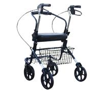 Andadores para Ancianos 4 Ruedas,andador para exteriores,Andador plegable ligero,con Asiento, cesta y 4 ruedas,altura ajustable,Rollator plegable para todos los terrenos A