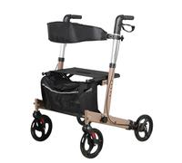 Andadores para Ancianos 4 Ruedas con Asiento,andador para exteriores,Andador para ancianos de aluminio plegable,andador rollator con freno,altura ajustable C
