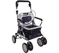 Andadores para Ancianos Andador Vertical Plegable Andador Ligero Andador con Ruedas para Ancianos, Carrito de Compras para Ancianos, Sitable, Plegable, Andador portátil, Scooter de Cuatro Ruedas