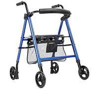 Andadores para ancianos andadores para personas mayores, andador con ruedas, carrito con asiento, plegable ligero, andador multifunción de cuatro ruedas, ayuda para caminar (color: azul) (azul) (azul)