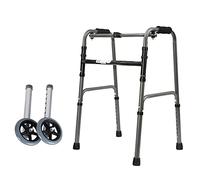 Andadores para Ancianos Plegable Acero Andador con Patas ajustables en altura, 350 libras de carga Caminante por Anciano Minusválido Usuarios discapacitados (Color : With Wheels)