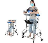 Andadores para personas mayores, andador ajustable para adultos para rehabilitación, soporte para hemiplejia y accidente cerebrovascular, diseño de 8 ruedas con asiento, altura ajustable, ayuda para