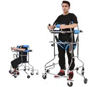 Andadores para personas mayores, andador ajustable para adultos para rehabilitación, soporte para hemiplejia y accidente cerebrovascular, diseño de 8 ruedas con asiento, altura ajustable, ayuda para