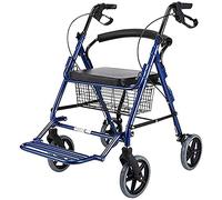 Andadores para personas mayores Andador con ruedas ligero y plegable Bastones portátiles, ayudas para caminar, andadores, carritos de compras, carga de 220 kg (color: rojo) (azul) (azul)