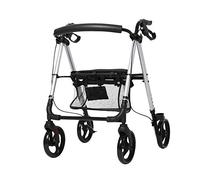 Andadores para personas mayores, andador con ruedas resistente con asiento, con freno de mano, plegable, compacto, para personas mayores, altura ajustable con 4 ruedas, andador que ahorra espacio