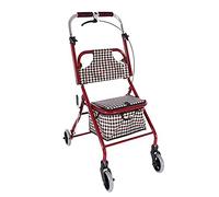 Andadores para personas mayores Andador de 4 ruedas, carrito de compras envejecido, vehículo recreativo, andador de cuatro ruedas, con asiento, viaje, muletas, andador con andador plegable, ayuda de