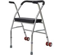 Andadores para personas mayores, andador plegable de 2 ruedas con asiento y reposabrazos, marco de aluminio de altura ajustable para ancianos discapacitados, andador estándar, andador con ruedas,