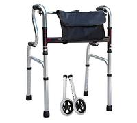 Andadores para personas mayores, andador plegable, multifunción, muletas, polea, sin panel de asiento, caminador para ancianos, bastón antideslizante con marco de hospital para caminar, cómodo