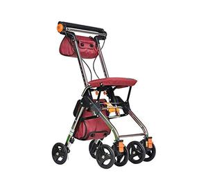 Andadores para personas mayores Andador portátil con asiento Ayuda para correr Carro de movilidad con bolsa Cochecito de compras Rodillo ligero Plegable 4 ruedas Sistema de frenado doble, utilizado