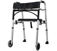 Andadores para personas mayores Andadores Ayudas para la movilidad Andadores de altura ajustable con tablero de asiento y respaldo de poliuretano Andador ligero y plegable Andador con ruedas para per