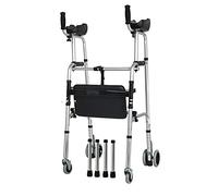 Andadores para personas mayores Andadores plegables Postura vertical Andadores rodantes con almohadilla de apoyo para reposabrazos, andadores de 4 ruedas para andadores, andadores de aluminio para